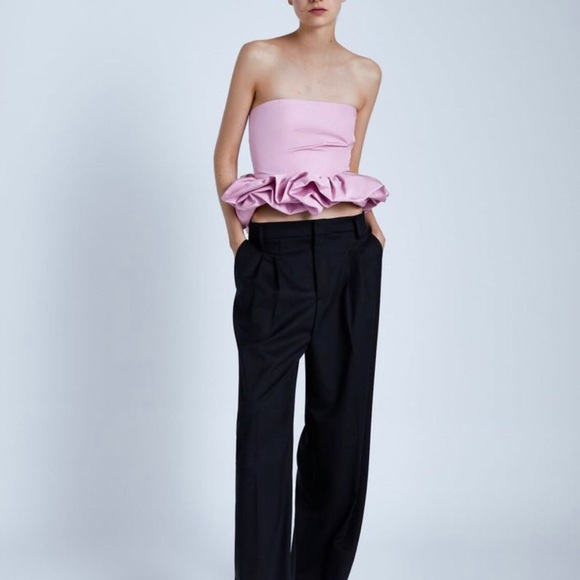 NWT Zara Pink Ruffle Top Blouse in size M - Picture 10 of 14